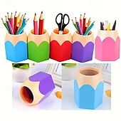 preiswerte Aufbewahrung &amp; Organisation-7 Stifthalter in Bleistiftform als Geschenk zum Schulanfang, niedlicher Cartoon-Schreibwaren-Organizer mit Fächern, tragbare Bleistift-Aufbewahrungsbox für Schüler, Zeichnen, Schulklassenzimmer,