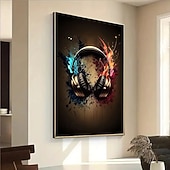 זול Abstract Prints-ציור קנבס מודרני ללא מסגרת המתאר אוזניות מושלם לעיצוב הסלון וחדר השינה שלכם.