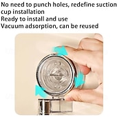 cheap Kitchen Storage-Suction Cup Wall Mounted Organizer Basket, Rotating Drill-Free Kitchen Storage Rack for Garlic Ginger Spice, Bathroom Hanging Storage Bin for Shower and Toiletries