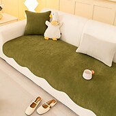cheap Sofa Cover-Minimalist Herringbone Chenille Non-Slip Wavy Edge Couch Cover