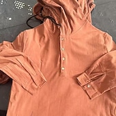 economico Strada-Per uomo Camicia Camicia di lino Stile vichingo Camicia Estiva Abbigliamento da spiaggia Camicia con cappuccio Tinta unica Vacanza Streetwear Blu marino Azzurro cielo Arancione Cachi Manica Lunga Con
