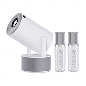 cheap Projector Lamp&amp;Laser Projector-HY-300PRO-KTV 20W Speaker Projector with Wireless Microphone 4K Android 11 Dual Wifi6 BT5.0 1080P 1280 * 720P Home Theater Outdoor Projector for Early Childhood Education Video Conferencing Online T