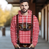 billiga Hoodies-Oktoberfest Lederhosen-tryck Dirndl-tryck Huvtröja Pullover Bayersk München Tyska Grafisk Till Par Herr Dam Vuxna Karnival Oktoberfest öl 3D-utskrift Fest Ledigt / vardag