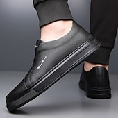 billige Sneakers til herrer-Herre Treningssko Gange Fritid Mikrofiber Bekvem Sklisikker Pustende Nylonteip Tøfler Svart Hvit Blå Sommer Vår