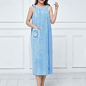 economico Gadget bagno-Asciugamano da bagno in pile di corallo, ad asciugatura rapida, assorbente, indossabile, gonna da doccia per donna, morbido, spesso, ad asciugatura rapida, accappatoio per la casa, pigiama
