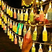 economico Luci di Natale-Barra LED con luci d&#039;atmosfera da 2 m e 10 LED, alimentata a batteria, bottiglia di birra, bottiglia dei desideri, luci fatate, campeggio, festa, casa, balcone, giardino, Natale, Capodanno,