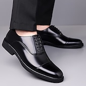 economico Formale-scarpe eleganti oxford marroni da uomo – design classico con punta a punta per lavoro, ufficio ed eventi formali