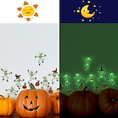 voordelige Halloween Stickers-Halloween glow in the dark skelet muurstickers, zelfklevende lichtgevende stickers voor kamerdecoratie, verwijderbare enge Halloween decoraties