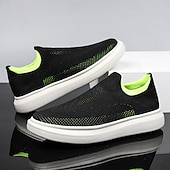 cheap Slip-On Casual Shoes-Men's Slip-On Knit Walking Sneakers – Lightweight Breathable Casual Shoes for Travel, Gym &amp; Daily Wear