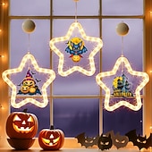 levne Halloween v interiéru-1 ks 27,6 cm halloween netopýr duch čaroděj klobouk dýně černá kočka netopýr přísavka led přísavka okenní světlo párty okno vnitřní atmosféra dekorativní světlo aaa baterie box teplé světlo běžící