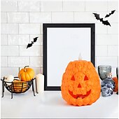 cheap Halloween Indoor-1 Pc Halloween Skeleton Pumpkin LED Electronic Candlelight Indoor and Outdoor Party Atmosphere Nightlight Colorful Dimming
