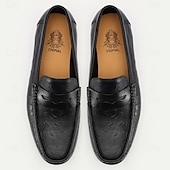 preiswerte Loafer aus hochwertigem Leder-Schwarze Pennyloafer aus echtem Leder für Herren – zeitlose Slip-On-Business-Schuhe für reife Herren, fürs Büro und formelle Alltagsoutfits