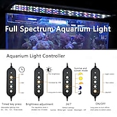 levne Svítidla pro rostliny-24/7 osvětlení akvária LED světlo, režim východu slunce, denního světla a měsíčního světla a DIY režim, nastavitelný časovač, nastavitelný jas, osvětlení akvária s výsuvným držákem, 7 barev pro