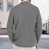 economico Maglioni Cardigan da uomo-Per uomo Felpa Cardigan A Coste Maglia Top Regolari Lavorato a maglia Semplice Dentellato Moderno Contemporaneo Elegante casual Ufficio Casuale Abbigliamento Primavera &amp; Autunno Nero Blu scuro S M L