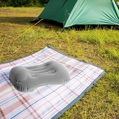 abordables Equipo de Camping-cojín de playa inflable &amp;Almohada de camping: almohada de viaje portátil con tejido polar coral, diseño sin relleno para playa, oficina y hogar - azul verdoso &amp;Limpieza de puntos negros, solo asientos
