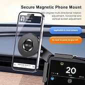 abordables Soporte para coche-Soporte magnético para teléfono giratorio de 360 grados para vehículos Tesla con protección de silicona y soporte de material ABS antivibración.