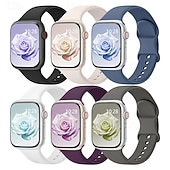 abordables Bracelets Apple Watch-6 Trousses Bracelet Sport Compatible avec Bracelet Apple Watch 38mm 40mm 41mm 42mm 44mm 45mm 49mm Mignon Silicone Bracelet de remplacement pour iwatch Ultra 2 Série 9 8 7 SE 6 5 4 3 2 1