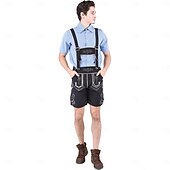 tanie Mężczyźni-Oktoberfest Lederhosen Koszula alpejski kapelusz bawarski Niemiecki Łąki Męskie Karnawał Impreza Festiwal Piwa Tkanina w stylu tradycyjnym Bluzka Szorty Stroje