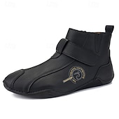 abordables Bottines-Bottines rétro faites main pour hommes avec fermeture velcro – bottes de marche décontractées et artistiques pour hommes créatifs et tenues urbaines de tous les jours