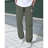 preiswerte Freizeithosen-Herren Tech-Hosen Hose Freizeithose Tasche Elastischer Bund Kordelzug Patchwork Komfort Sport im Freien Täglich Mode Lässig Schwarz Armeegrün Mikroelastisch