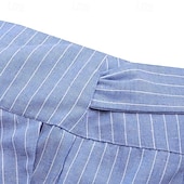 preiswerte weites Bein und hohe Taille-Damen Weites Bein Anzughose Hosen Hose Mode Streetwear Volle Länge Hohe Taille Gestreift Kordelzug Atmungsaktivität Bequem Straße Alltagskleidung Ausgehen Blau Weiß Dunkelgray Frühling Herbst Normale
