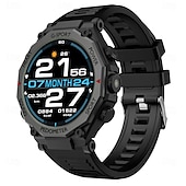 abordables Relojes inteligentes-Reloj inteligente deportivo para hombre, con linterna LED, Bluetooth, llamadas, control del ritmo cardíaco, asistente de voz, SOS, para exteriores, 1,52