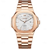 abordables Montres à quartz-OLEVS Femmes Hommes Montre à quartz Luxe Grand cadran Mode Affaires Lumineux Calendrier IMPERMÉABLE Bracelet en acier inoxydable Suivre