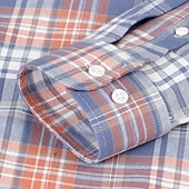 cheap Men's Dress Shirts-Men's Shirt Dress Shirt Collared Shirt Button Up Shirt Plaid / Striped / Chevron / Round Daily Wear Corporate Clothing White+khaki Pink Wine Navy Blue Long Sleeve Shirt Collar All Seasons Clothing