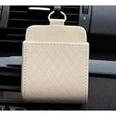 economico deposito bagagli e viaggi-Cestino portaoggetti per bocchette di ventilazione per auto, organizer da appendere in pelle per telefono, sigarette, monete, carte, custodia multifunzionale per bocchette di ventilazione per auto,
