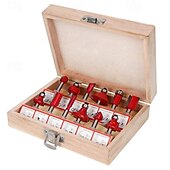 economico Strumenti manuali-Set di 12 utensili per lavorazione del legno con gambo, kit di frese per fresatura del legno, frese per scanalature e rifilatura per progetti di carpenteria e fai da te, lame di precisione resistenti.