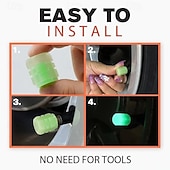 voordelige Voertuigservice-16 stuks universele fluorescerende ventieldoppen, lichtgevende luchtventieldoppen voor motorfietsen, e-bikes, scooters, auto's, vacuümbanden, lichtgevende ventieldoppen