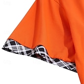 cheap Men's Classic Polo-Men's Cotton Blend Polo Shirt Golf Shirt Casual Sports Lapel Short Sleeve Fashion Basic Houndstooth Plaid / Check Patchwork Pocket Summer Spring Slim Fit White Light Blue Orange Khaki Grey Cotton