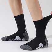 cheap Men&#039;s Socks-Men&#039;s 2 Pairs Multi Packs Socks Running Socks Casual Socks Black White Color Color Block Vacation Sports &amp; Outdoor Daily Basic Medium Spring Fall Fashion Casual
