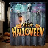 abordables Bain d&#039;Halloween-Rideau de douche d&#039;Halloween avec crochets en polyester lavable et imperméable, décoration de salle de bain et baignoire