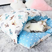 economico Copridivano per animali domestici-Cuccia per gatti, cuccia per gatti da interno, morbida e confortevole, graziosa cuccia per gatti, con cuscino imbottito lavabile, cuccia chiusa per gatti, cuccia per gatti, rifugio, tenda per cani di