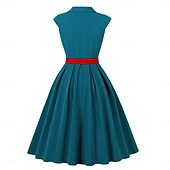 levne Šaty-Retro 50. léta Rockabilly Polední Šaty na šaty Flare šaty S páskem A-Linie Dámské Dovolená Maturita Retro tematická párty Dospělé Šaty Jaro léto