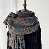 abordables Chales y pañuelos de mujer-Mujer Bufanda Rectangular Bufandas de mujer Calle Diario Cita Camello Negro Amarillo Bufanda Plaid