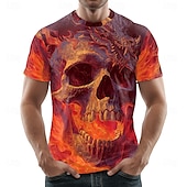 preiswerte Schädel &amp; Knochen-Halloween Herren Totenkopf 3D T-Shirt Rundhalsausschnitt Kleidung Bekleidung 3D-Druck Party Straße Urlaub Kurzarm Grafik übertrieben Designer
