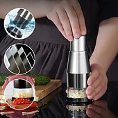 abordables Ustensiles et gadgets de cuisine-Hachoir à ail pressé multifonctionnel manuel broyeur d&#039;ail trancheuse à légumes outil de cuisine en acier inoxydable presse-ail portatif aide à la cuisson facile usage domestique
