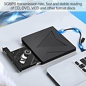economico Dispositivi audio e video-Lettore DVD esterno USB3.0 tipo C, masterizzatore DVD-RW per uso domestico, lettore e registratore a due porte per computer portatile.