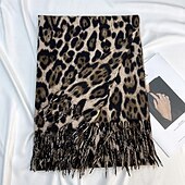 levne Dámské velké šály a přehozy-Dámské Obdélníkový šátek ulice Denní Rande Šedá Žlutá Khaki ŠÁLA Leopard