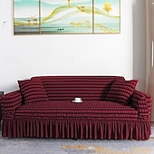 cheap Sofa Cover-3D Bubble Lattice Elegant Stretch Sofa Cover Loveseat Cover Couch Cover Spandex Elastic Sofa Slipcover Protector with Skirt