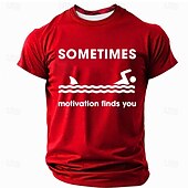 abordables T-shirts amusants pour hommes-T-shirt homme parfois « motivation vous trouve drôle » à manches courtes, imprimé 3D, col ras du cou, mode, basique, urbain, décontracté, quotidien, noir, rouge, bleu, été, printemps, toutes saisons,