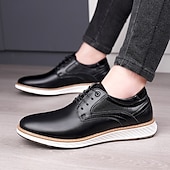 economico Casuale-Per uomo Oxfords Camminata Casual Pelle PU Confortevole Antiscivolo Traspirante Allacciatura Nero Marrone Autunno Inverno