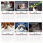 お買い得  家庭用品-2026年 怒った猫 カンフー猫カレンダー 面白い犬のうんちカレンダー ラミネート加工 月間プランナー 英語の日付付き 1月から12月まで 自宅やオフィスの装飾に最適 猫好きや犬好きの方に最適