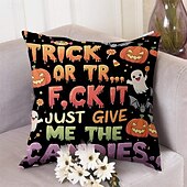 お買い得  ハロウィンの寝室-1 個 ポリエステル 枕カバー, プリント シンプル カジュアル 方形 伝統的な クラシック