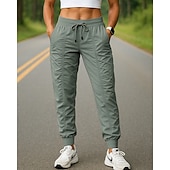 billiga Löparbyxor och tights-Dam Joggingbyxor Träningsbyxor Ficka Snörning Hög midja Underdelar Fritids- Gym Träningspass Snabb tork Fuktabsorberande Andningsfunktion Gymträning Utomhus Löpning Normal Sportkläder Sportkläder