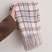 abordables Châles et étoles femme-Foulard Rectangulaire Femmes Rue Quotidien Date Noir Jaune Écharpe Plaid