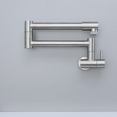 economico Rubinetti per lavello-Rubinetto da cucina - Monocomando un foro Nichel spazzolato / Acciaio inossidabile Bocca Standard / Riempitore di Pentole Montato a parete Moderno Contemporaneo Kitchen Taps