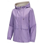billiga Trenchcoats-Dam Trenchcoat Hoodiejacka Bekväm Andningsfunktion Dragkedja Ficka Ledigt Slät Semester Gata Dagliga kläder Utekväll Dragkedja Normal Luvtröja Normal Långärmad Ytterkläder Svart Gul Vin Vår Höst